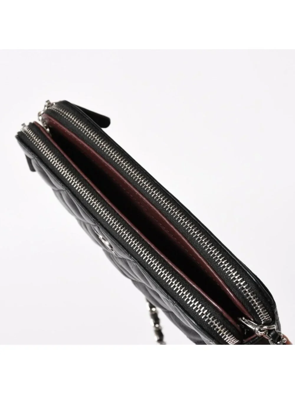 Chanel Chain Wallet on CC Logo Lambskin Black Silver Shoulder Bag
